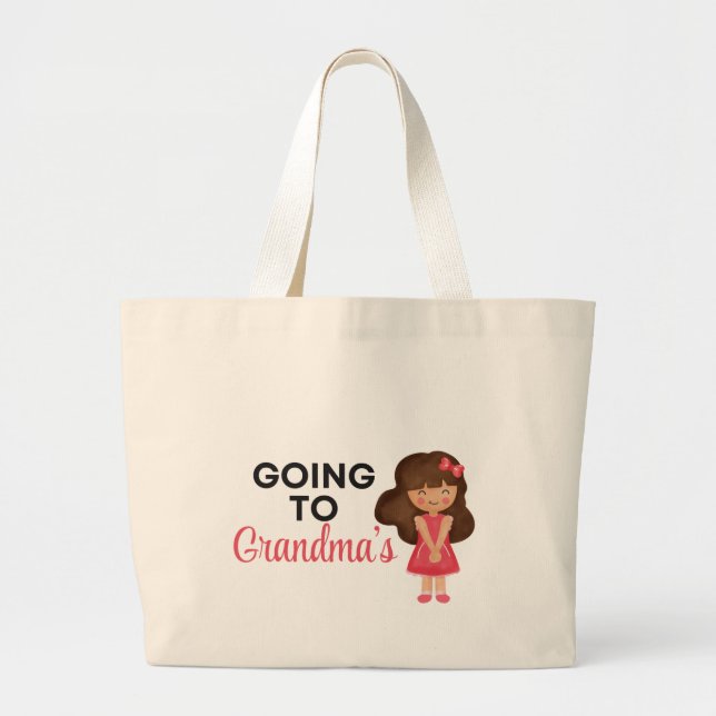 Bolso De Tela Gigante Going to Grandma’s Tote – Brunette Granddaughter (Frente)