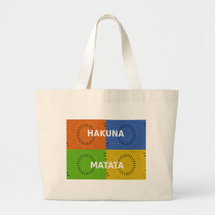 Bolso De Tela Gigante Golden Red Blue Green Hakuna Matata