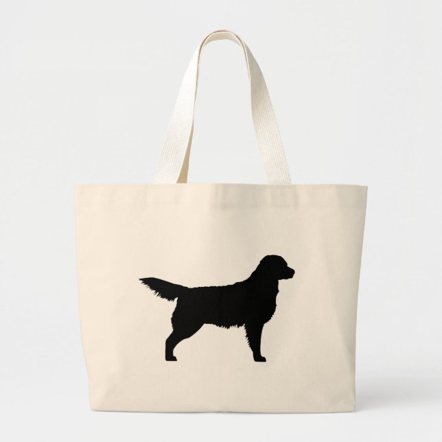 Bolso De Tela Gigante Golden Retriever (negro) (Frente)