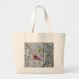 Bolso De Tela Gigante Goldfinch y cardenal