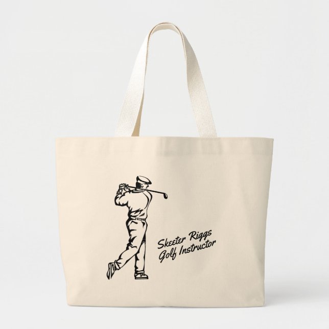 Bolso De Tela Gigante Golf de encargo con la escritura (Frente)