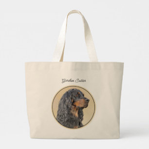 Bolso De Tela Gigante Gordon Setter Pintando Arte Perro Original Negro C