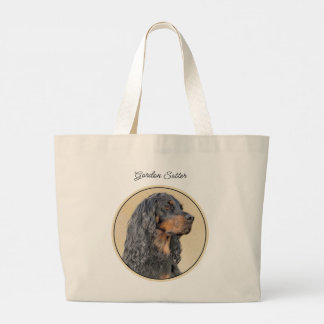 Bolso De Tela Gigante Gordon Setter Pintando Arte Perro Original Negro C