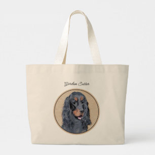 Bolso De Tela Gigante Gordon Setter Pintando Arte Perro Original Negro C
