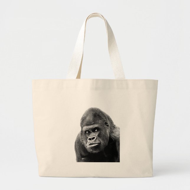 Bolso De Tela Gigante Gorilla blanca negra (Frente)