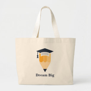 Bolso De Tela Gigante Gorra de graduación inteligente y lápiz
