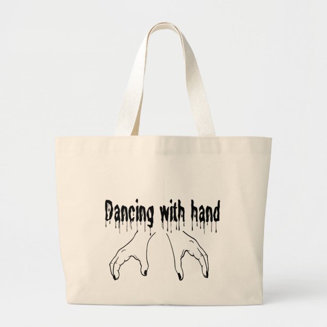 Bolso De Tela Gigante Gothic Drip Font "Dancing With Hand" Horror Themed (Frente)