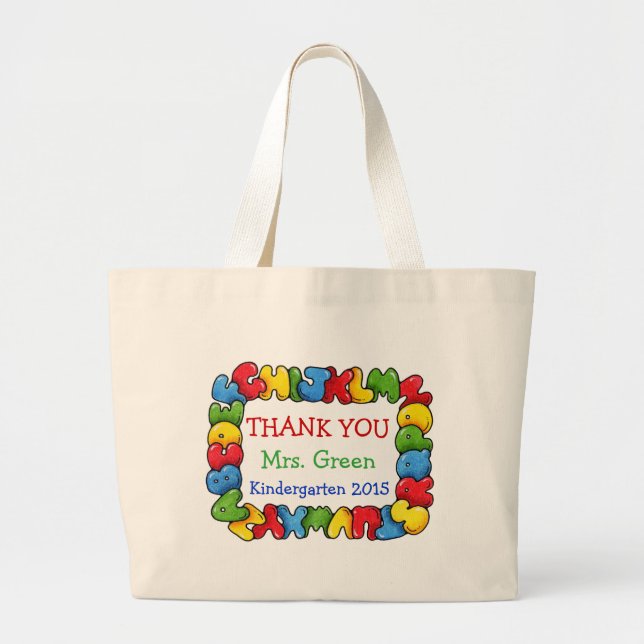 Bolso De Tela Gigante Gracias (Frente)