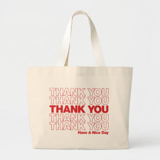 Bolso De Tela Gigante Gracias empaquetar el diseño - rojo