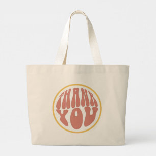 Bolso De Tela Gigante Gracias Retro Groovy 