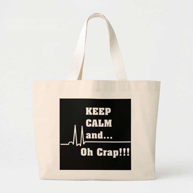 Bolso De Tela Gigante Graciosa enfermera cardíaca Tote Bag Oh Crap (Frente)