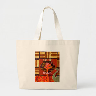 Bolso De Tela Gigante Graciosa jirafa con texto fresco Hakuna Matata