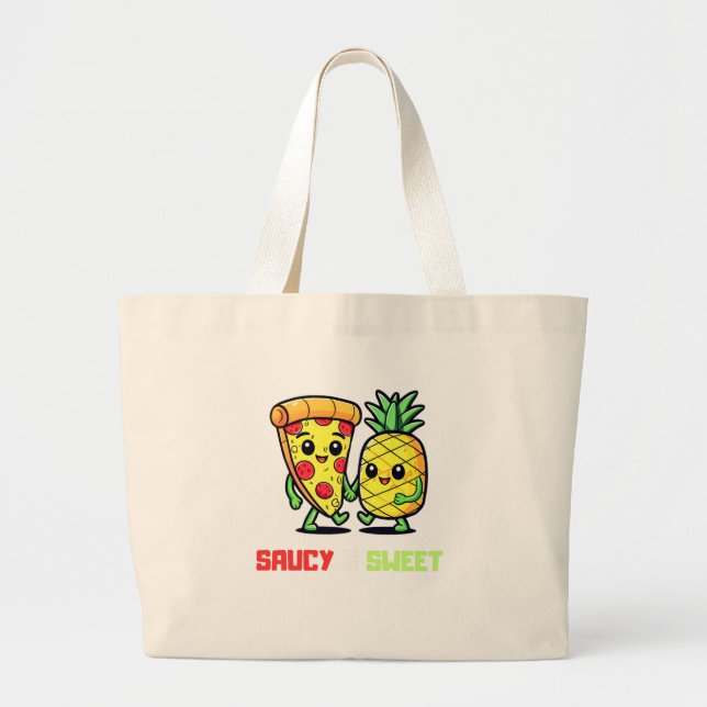Bolso De Tela Gigante Graciosa salsa de amigos de piña kawaii (Frente)