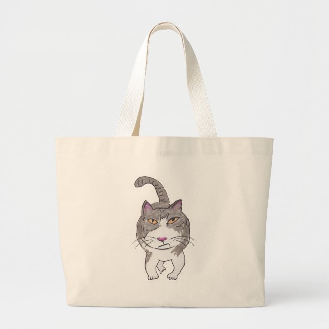 Bolso De Tela Gigante Gracioso amigo del gato del grupo Artsy Doodle (Frente)