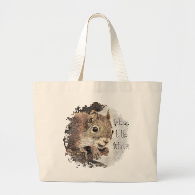 Bolso De Tela Gigante Gracioso, bienvenido al Nuthouse, Squirrel, Animal (Frente)