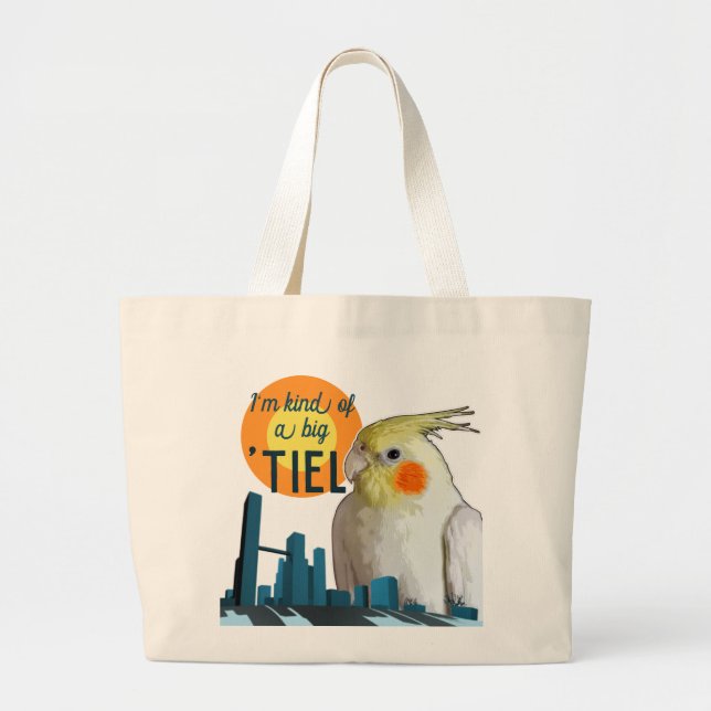 Bolso De Tela Gigante Gracioso Cockatiel Como Un Gran Ave Mascota (Frente)