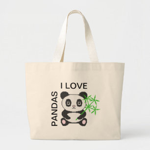 Bolso De Tela Gigante Gracioso panda de puntas cruzadas