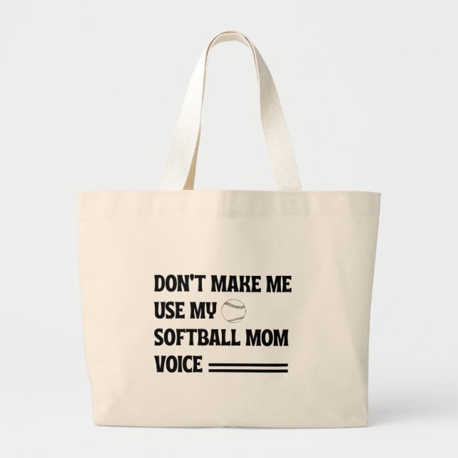 Bolso De Tela Gigante Gracioso softball mamá Día de la Madre regalo para (Frente)