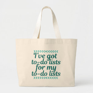 Bolso De Tela Gigante Gracioso Workaholic To Do List