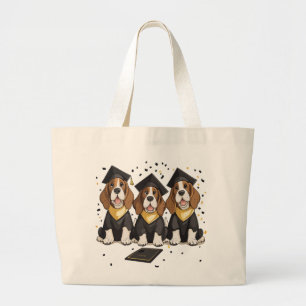 Bolso De Tela Gigante Graduación de Perros de Hound Basset