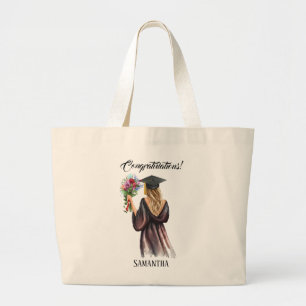 Bolso De Tela Gigante Graduación personalizada de acuarela (11)