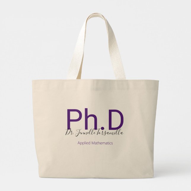 Bolso De Tela Gigante Graduado Ph.D (Reverso)