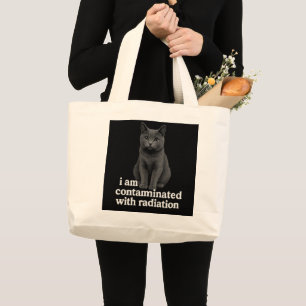 Bolso De Tela Gigante Gráfica de Contaminación Nuclear de Gato Radioacti