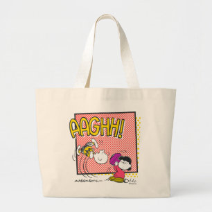 Bolso De Tela Gigante Gráfico cómico de Charlie Brown y Lucy