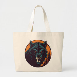 Bolso De Tela Gigante Gráfico de retroceso de historieta de Werewolf ret