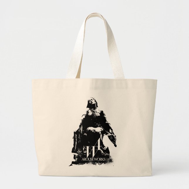 Bolso De Tela Gigante Gráficos en blanco y negro (Frente)