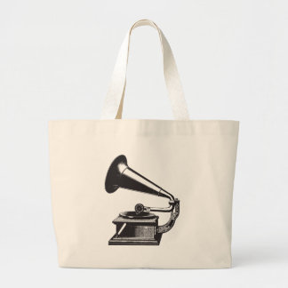 Bolso De Tela Gigante Gramófono del vintage