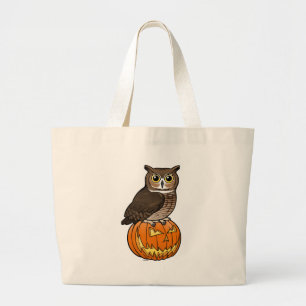 Bolso De Tela Gigante Gran búho de cuernos de Halloween