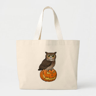 Bolso De Tela Gigante Gran búho de cuernos de Halloween