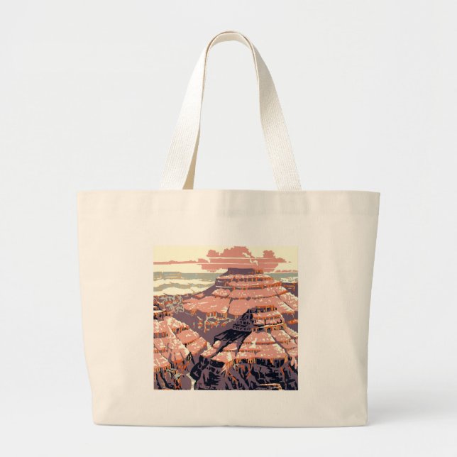 Bolso De Tela Gigante Gran Cañón de arte gráfico occidental americano (Frente)