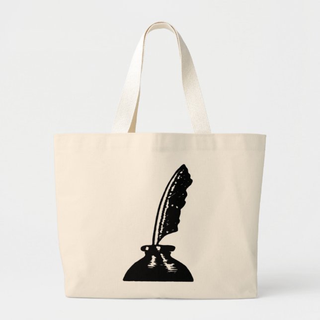 Bolso De Tela Gigante Gran escritor o profesor Totebag Quill Pen (Frente)