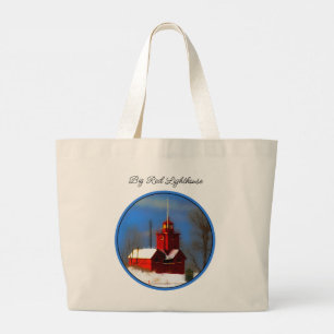Bolso De Tela Gigante Gran Faro Rojo Pintura Holanda Arte Original