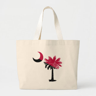 Bolso De Tela Gigante Granate y Palmetto negro