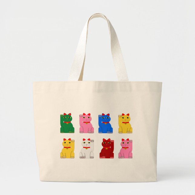 Bolso De Tela Gigante Grand Tote Bag maneki neko (Frente)