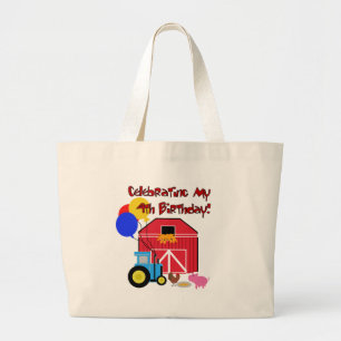 Bolso De Tela Gigante Granja 4 camisetas de cumpleaños y regalos