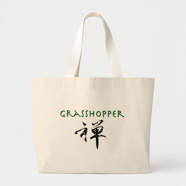 Bolso De Tela Gigante Grasshopper con símbolo "Zen" (Frente)