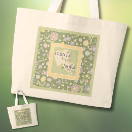 Bolso De Tela Gigante Grateful Heart Joyful Life Personalized Tote Bag 
