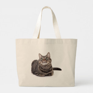 Bolso De Tela Gigante Gray Tabby Cat