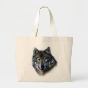 Bolso De Tela Gigante Gray Wolf Eyes