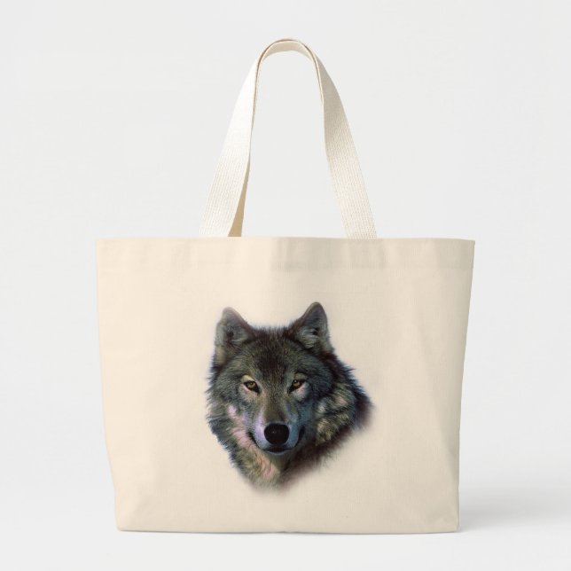 Bolso De Tela Gigante Gray Wolf Eyes (Frente)