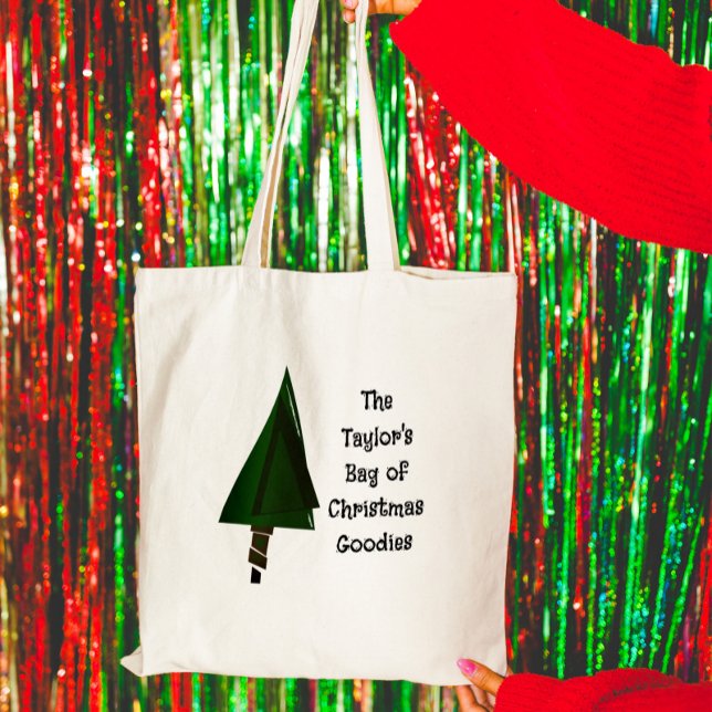 Bolso De Tela Gigante Green Cool Geometric Shapes Christmas Tree (Subido por el creador)