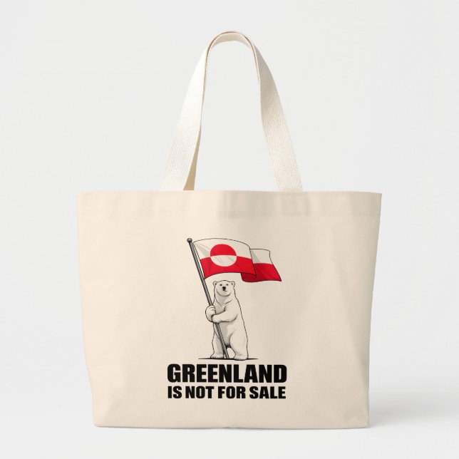 Bolso De Tela Gigante Greenland Is Not for Sale Polar Bear With Flag (Frente)