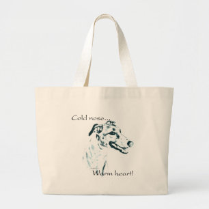 Bolso De Tela Gigante Greyhound Cold Nose cálido corazón