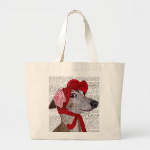 Bolso De Tela Gigante Greyhound con el Gorra Red Wooly 2