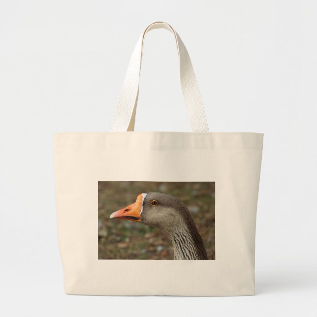 Bolso De Tela Gigante Greylag Swan Goose Cross (Frente)
