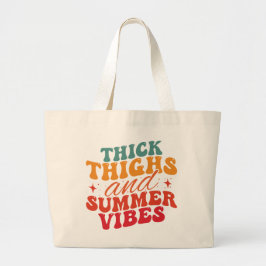 Bolso De Tela Gigante Grocería de playa de Thick Thighs y Summer Vibes